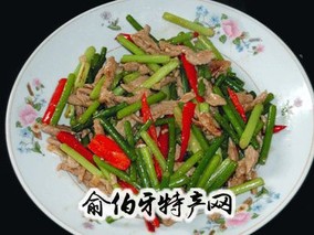 蒜苗炒肉丝