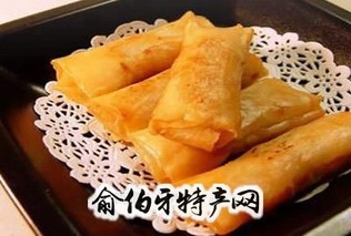 银芽虾仁薄饼卷